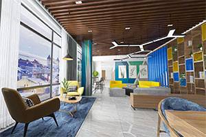 280方簡約創(chuàng)意辦公室裝修設(shè)計(jì)全景效果圖