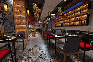 日本餐飲店裝修設(shè)計(jì)全景圖