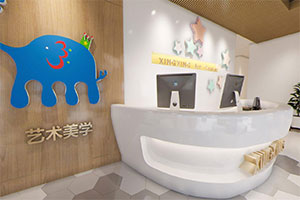 英語(yǔ)培訓(xùn)機(jī)構(gòu)大廳裝修全景圖